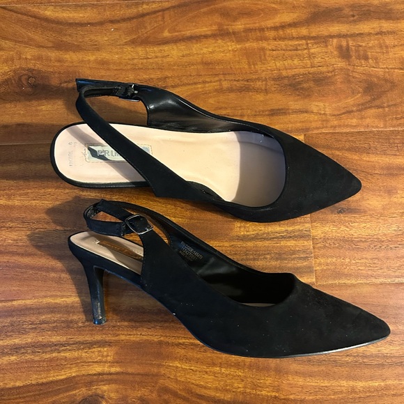 Primark black heels US size 8, sling back and pointed toe - Picture 6 of 6